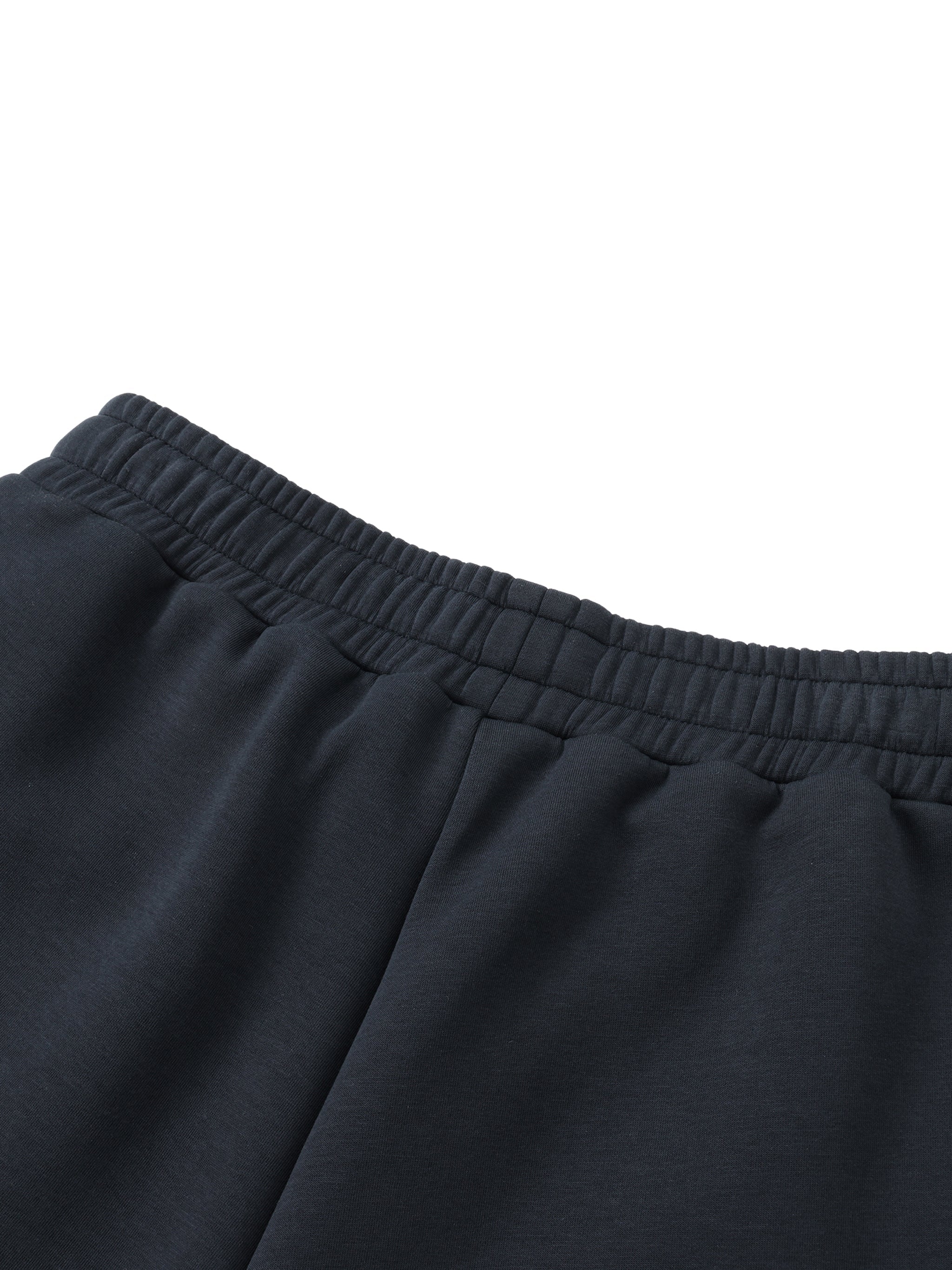 Black essential drawstring sweatpants waistband, heavyweight streetwear fabric
