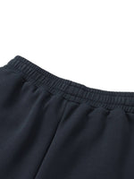 Black essential drawstring sweatpants waistband, heavyweight streetwear fabric