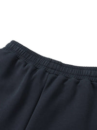 Black essential drawstring sweatpants waistband, heavyweight streetwear fabric