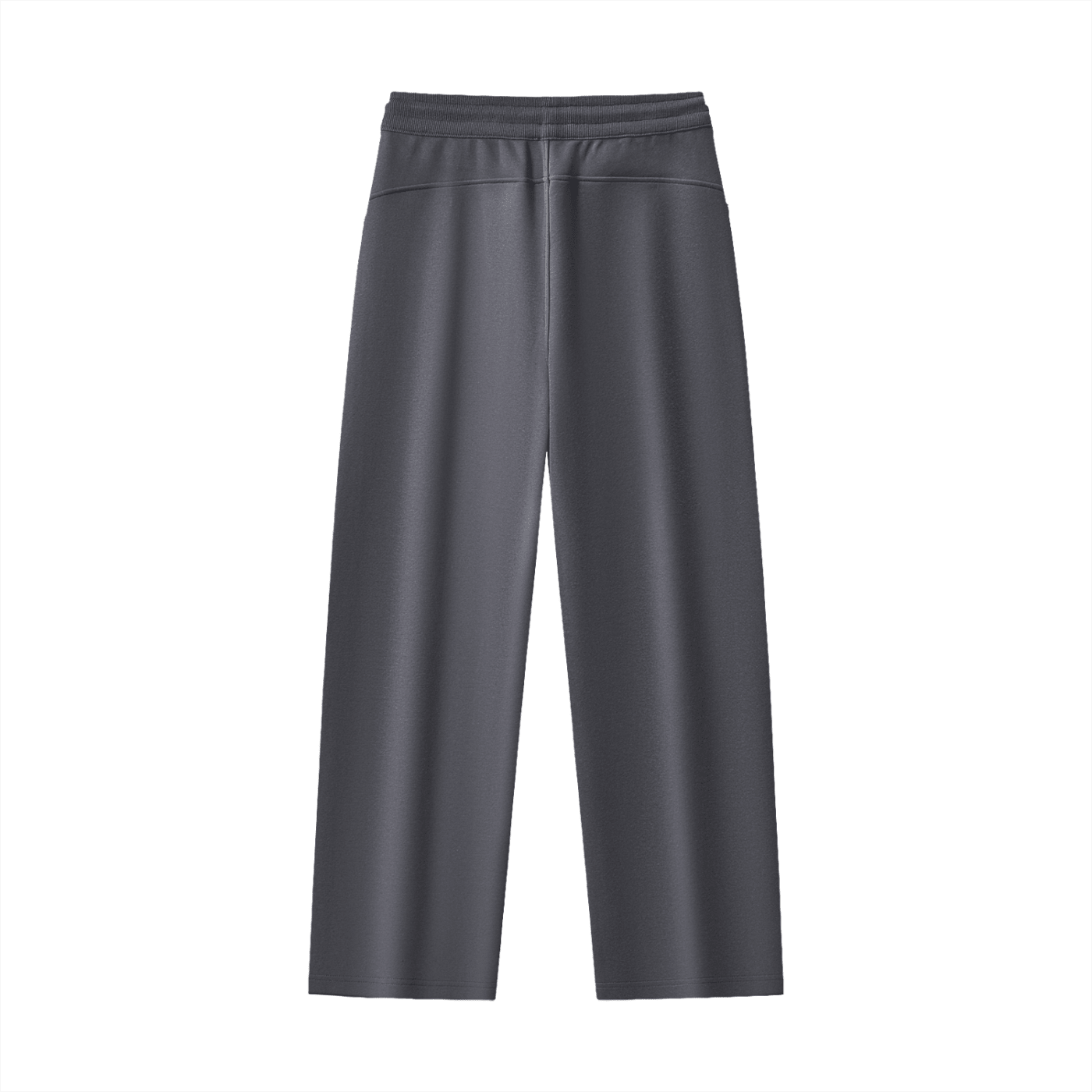 Charcoal straight leg sweatpants with drawstring waist, heavyweight streetwear style