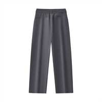 Charcoal straight leg sweatpants with drawstring waist, heavyweight streetwear style