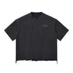 Villain by Wolvyn Apparel ‘Exile 002’ 340 GSM - Snow Wash Raw-Hem Boxy T-shirt - Wolvyn Apparel