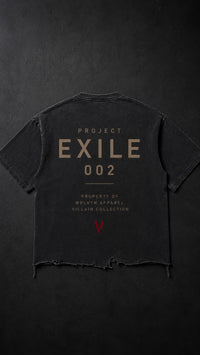 Villain by Wolvyn Apparel ‘Exile 002’ 340 GSM - Snow Wash Raw-Hem Boxy T-shirt - Wolvyn Apparel