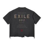 Villain by Wolvyn Apparel ‘Exile 002’ 340 GSM - Snow Wash Raw-Hem Boxy T-shirt - Wolvyn Apparel
