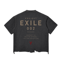 Villain by Wolvyn Apparel ‘Exile 002’ 340 GSM - Snow Wash Raw-Hem Boxy T-shirt - Wolvyn Apparel