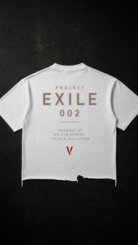 Villain by Wolvyn Apparel ‘Exile 002’ 340 GSM - Snow Wash Raw-Hem Boxy T-shirt - Wolvyn Apparel