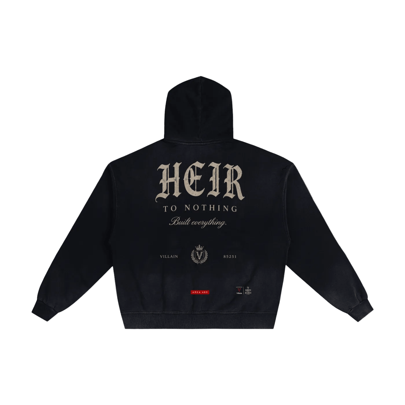 Villain by Wolvyn Apparel Hand-Frayed Sunfade Zip Hoodie - Wolvyn Apparel