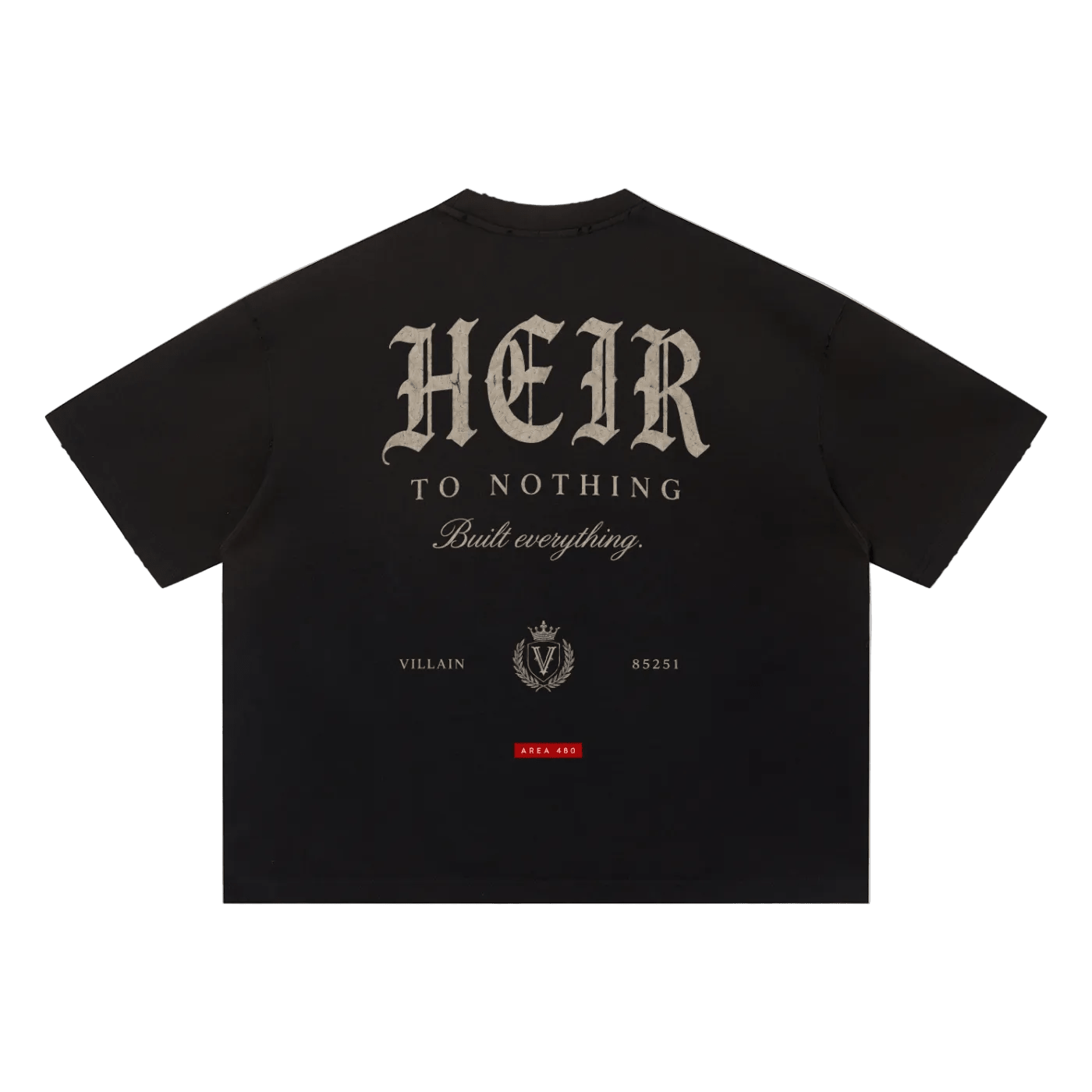 Villain by Wolvyn Apparel "Heir" Unisex Sun Fade Distressed Boxy T-Shirt - Wolvyn Apparel