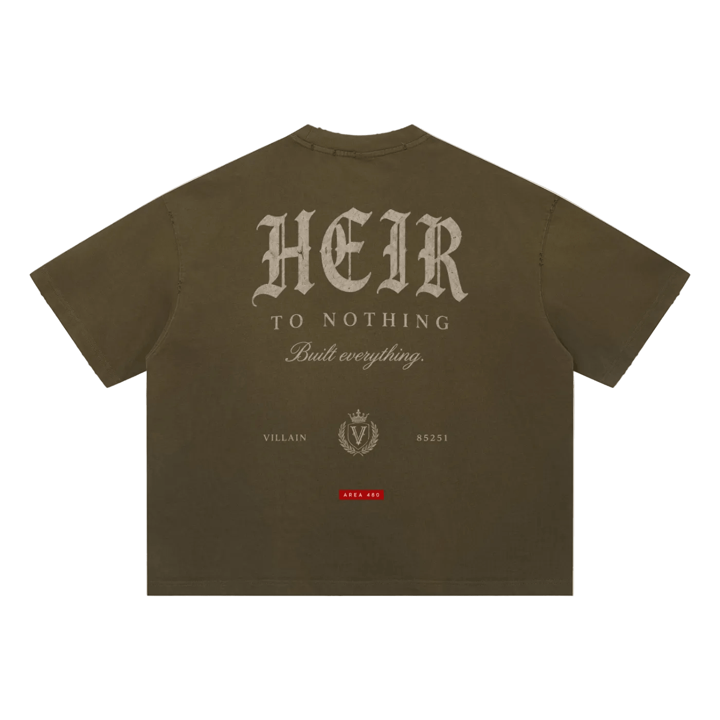 Villain by Wolvyn Apparel "Heir" Unisex Sun Fade Distressed Boxy T-Shirt - Wolvyn Apparel