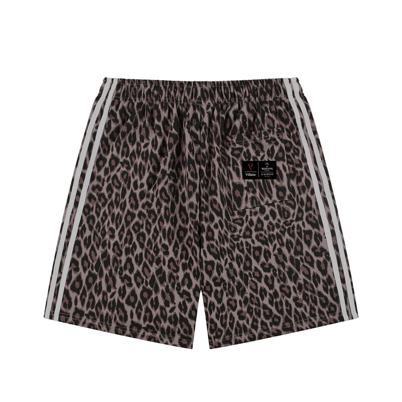 Villain by Wolvyn Apparel Unisex Heavyweight Leopard Drawstring Shorts - Wolvyn Apparel
