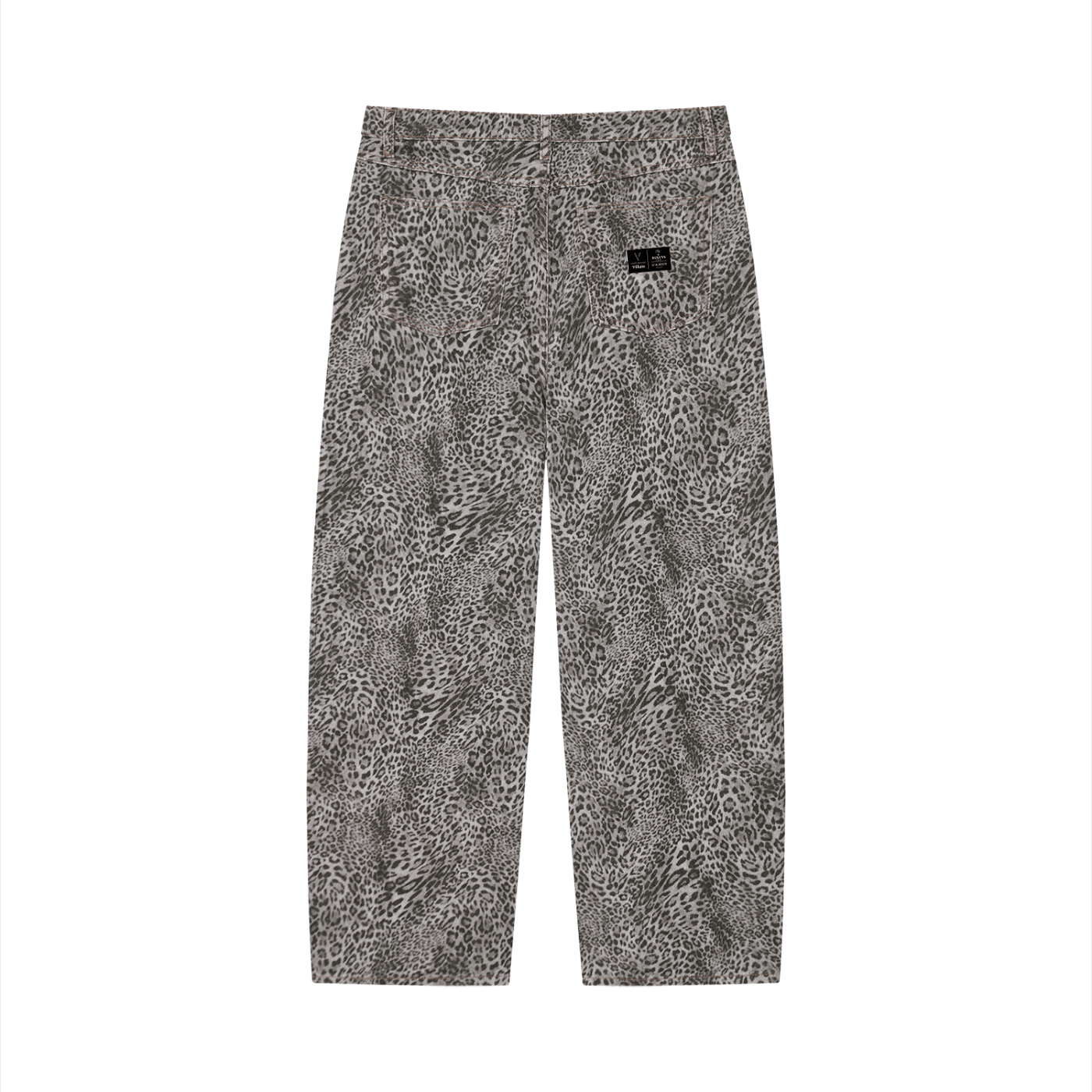 Villain by Wolvyn Apparel Unisex Vintage Wash Leopard Wide Leg Jeans - Wolvyn Apparel