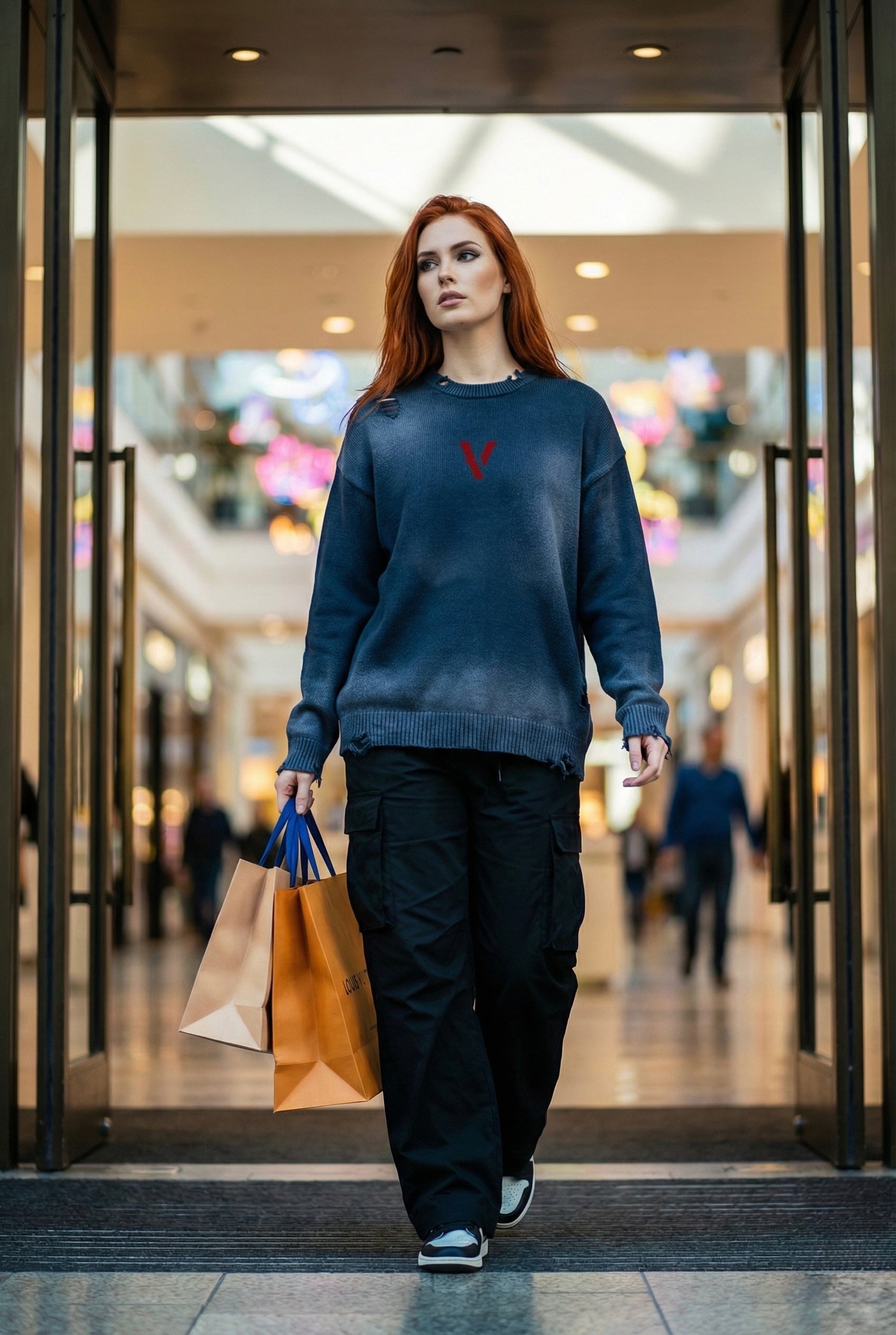 Villain by Wolvyn Sun Fade Distressed Ripped Crewneck sweater - Wolvyn Apparel