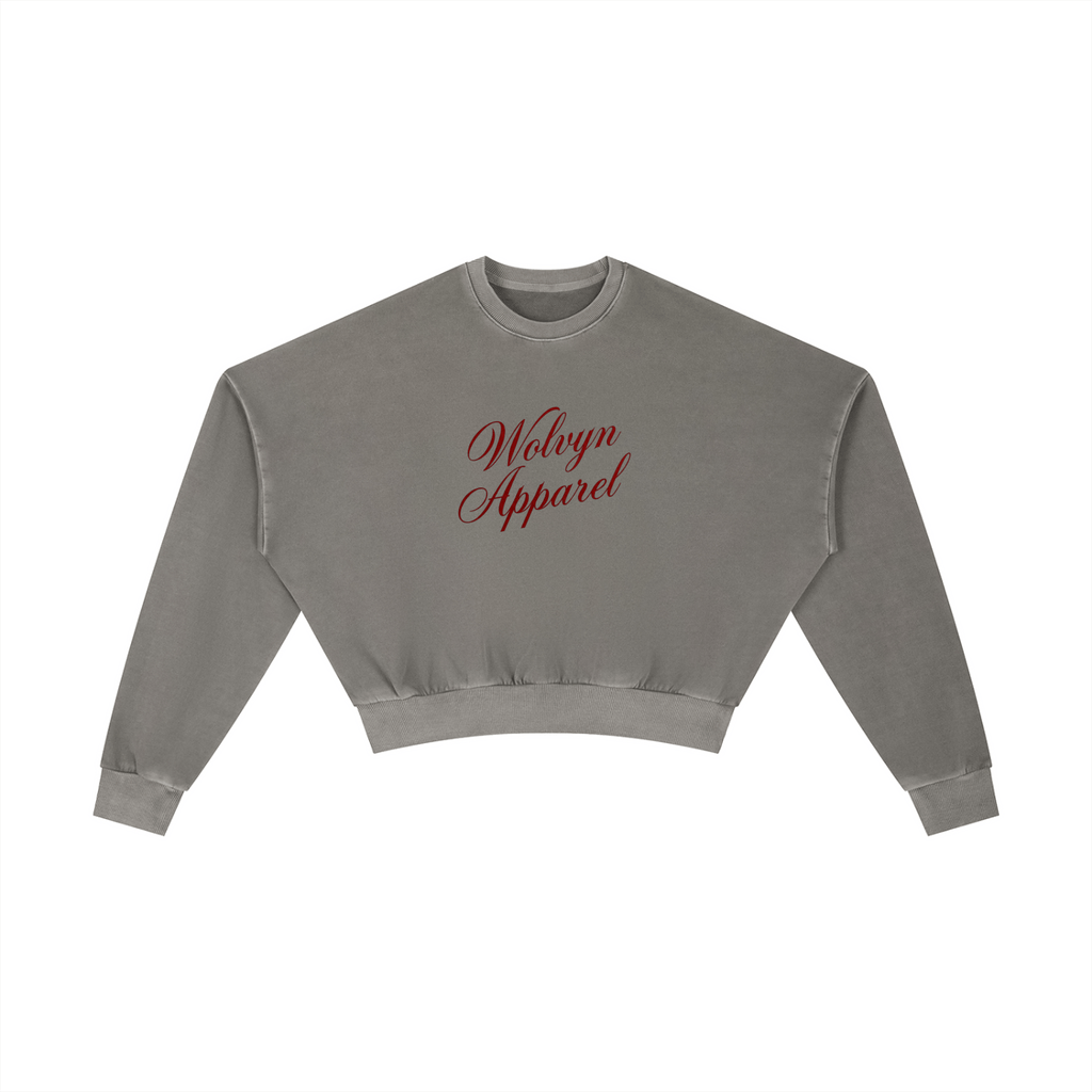 Vintage Washed Cropped Sweatshirt - Wolvyn Apparel