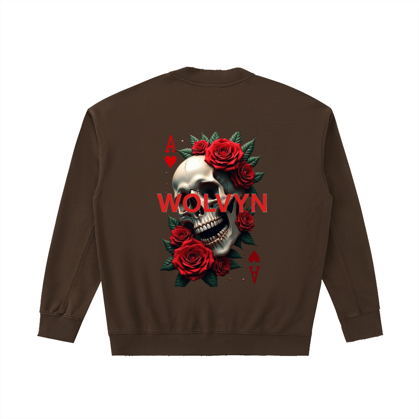 Wolvyn Ace of Roses Drop Shoulder Crewneck Sweatshirt - Wolvyn Apparel