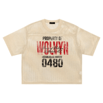 Wolvyn Apparel ‘0480’ See-through Boxy Net T-Shirt - Wolvyn Apparel
