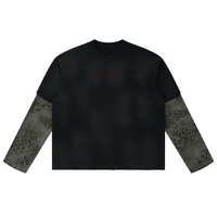 Wolvyn Apparel ‘0480’ Unisex Vintage Wash Leopard Paneled Layer T-Shirt - Wolvyn Apparel