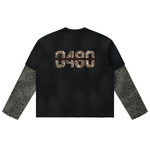 Wolvyn Apparel ‘0480’ Unisex Vintage Wash Leopard Paneled Layer T-Shirt - Wolvyn Apparel