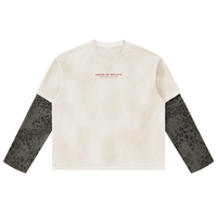 Wolvyn Apparel ‘0480’ Unisex Vintage Wash Leopard Paneled Layer T-Shirt - Wolvyn Apparel
