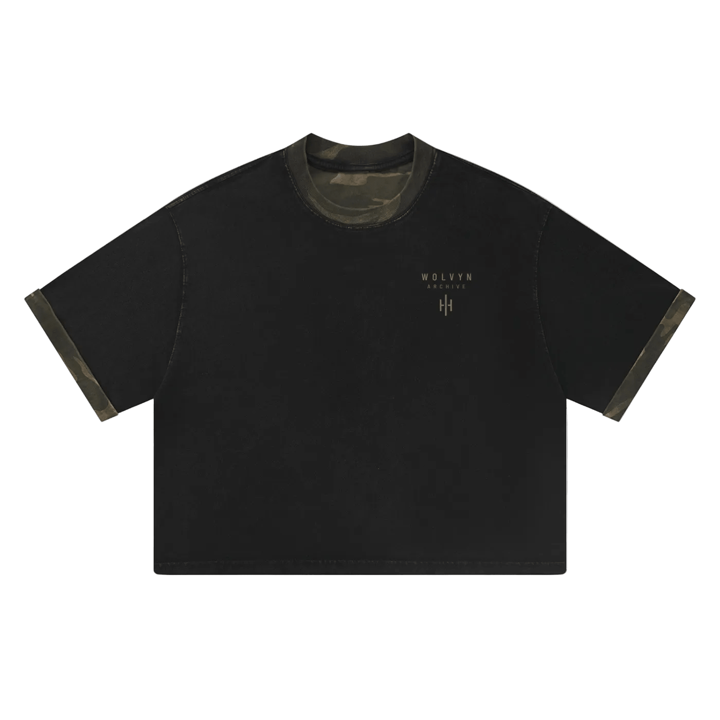 Wolvyn Apparel ‘Archive’ Unisex Mineral Washed Boxy Panel T-Shirt - Wolvyn Apparel