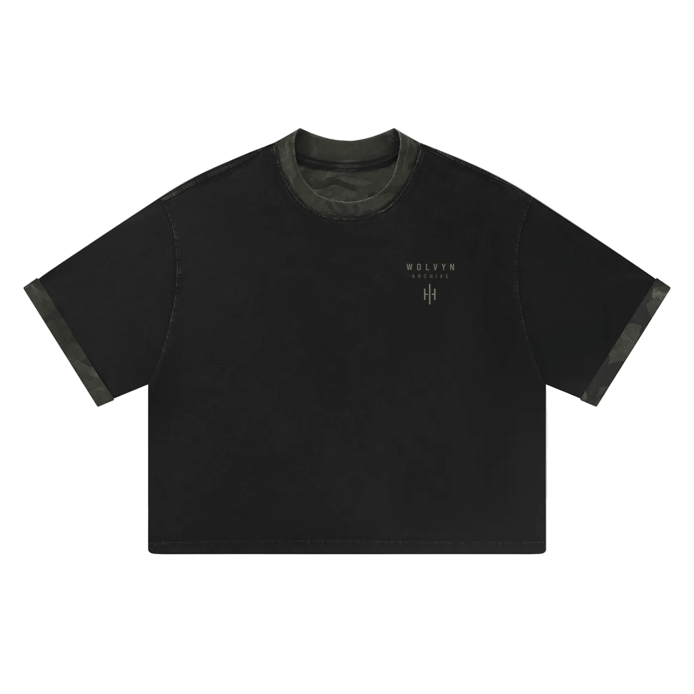 Wolvyn Apparel ‘Archive’ Unisex Mineral Washed Boxy Panel T-Shirt - Wolvyn Apparel