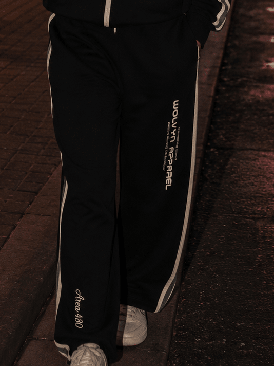 Wolvyn Apparel "Area 480" Contrast Side - Stripe Straight - Leg Pants - Wolvyn Apparel