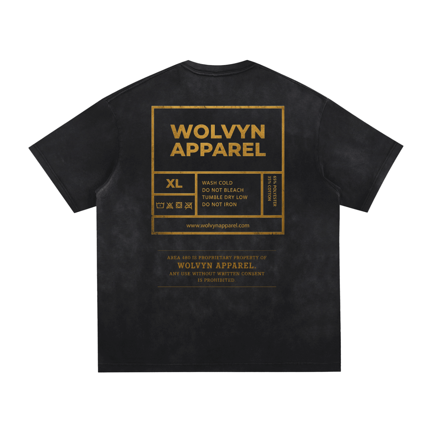 Wolvyn Apparel "Area 480" Vintage Washed Hand - Frayed T-Shirt - Wolvyn Apparel