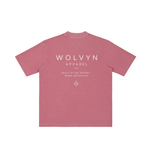 Wolvyn Apparel ‘Brand’ Vintage Wash Drop Shoulder T-shirt - Wolvyn Apparel