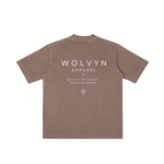 Wolvyn Apparel ‘Brand’ Vintage Wash Drop Shoulder T-shirt - Wolvyn Apparel