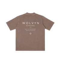 Wolvyn Apparel ‘Brand’ Vintage Wash Drop Shoulder T-shirt - Wolvyn Apparel