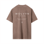 Wolvyn Apparel ‘Brand’ Vintage Wash Drop Shoulder T-shirt - Wolvyn Apparel