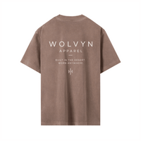 Wolvyn Apparel ‘Brand’ Vintage Wash Drop Shoulder T-shirt - Wolvyn Apparel