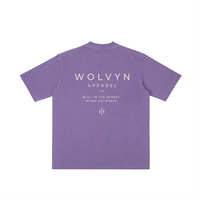 Wolvyn Apparel ‘Brand’ Vintage Wash Drop Shoulder T-shirt - Wolvyn Apparel