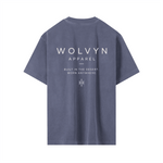 Wolvyn Apparel ‘Brand’ Vintage Wash Drop Shoulder T-shirt - Wolvyn Apparel