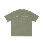 Wolvyn Apparel ‘Brand’ Vintage Wash Drop Shoulder T-shirt - Wolvyn Apparel