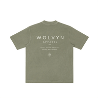 Wolvyn Apparel ‘Brand’ Vintage Wash Drop Shoulder T-shirt - Wolvyn Apparel