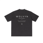 Wolvyn Apparel ‘Brand’ Vintage Wash Drop Shoulder T-shirt - Wolvyn Apparel