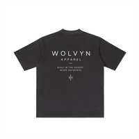 Wolvyn Apparel ‘Brand’ Vintage Wash Drop Shoulder T-shirt - Wolvyn Apparel