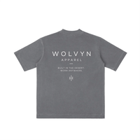 Wolvyn Apparel ‘Brand’ Vintage Wash Drop Shoulder T-shirt - Wolvyn Apparel