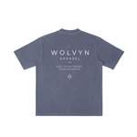 Wolvyn Apparel ‘Brand’ Vintage Wash Drop Shoulder T-shirt - Wolvyn Apparel