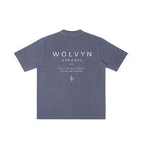 Wolvyn Apparel ‘Brand’ Vintage Wash Drop Shoulder T-shirt - Wolvyn Apparel