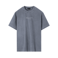 Wolvyn Apparel ‘Brand’ Vintage Wash Drop Shoulder T-shirt - Wolvyn Apparel