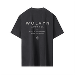 Wolvyn Apparel ‘Brand’ Vintage Wash Drop Shoulder T-shirt - Wolvyn Apparel