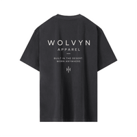 Wolvyn Apparel ‘Brand’ Vintage Wash Drop Shoulder T-shirt - Wolvyn Apparel