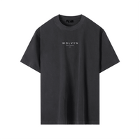 Wolvyn Apparel ‘Brand’ Vintage Wash Drop Shoulder T-shirt - Wolvyn Apparel