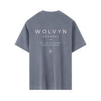 Wolvyn Apparel ‘Brand’ Vintage Wash Drop Shoulder T-shirt - Wolvyn Apparel