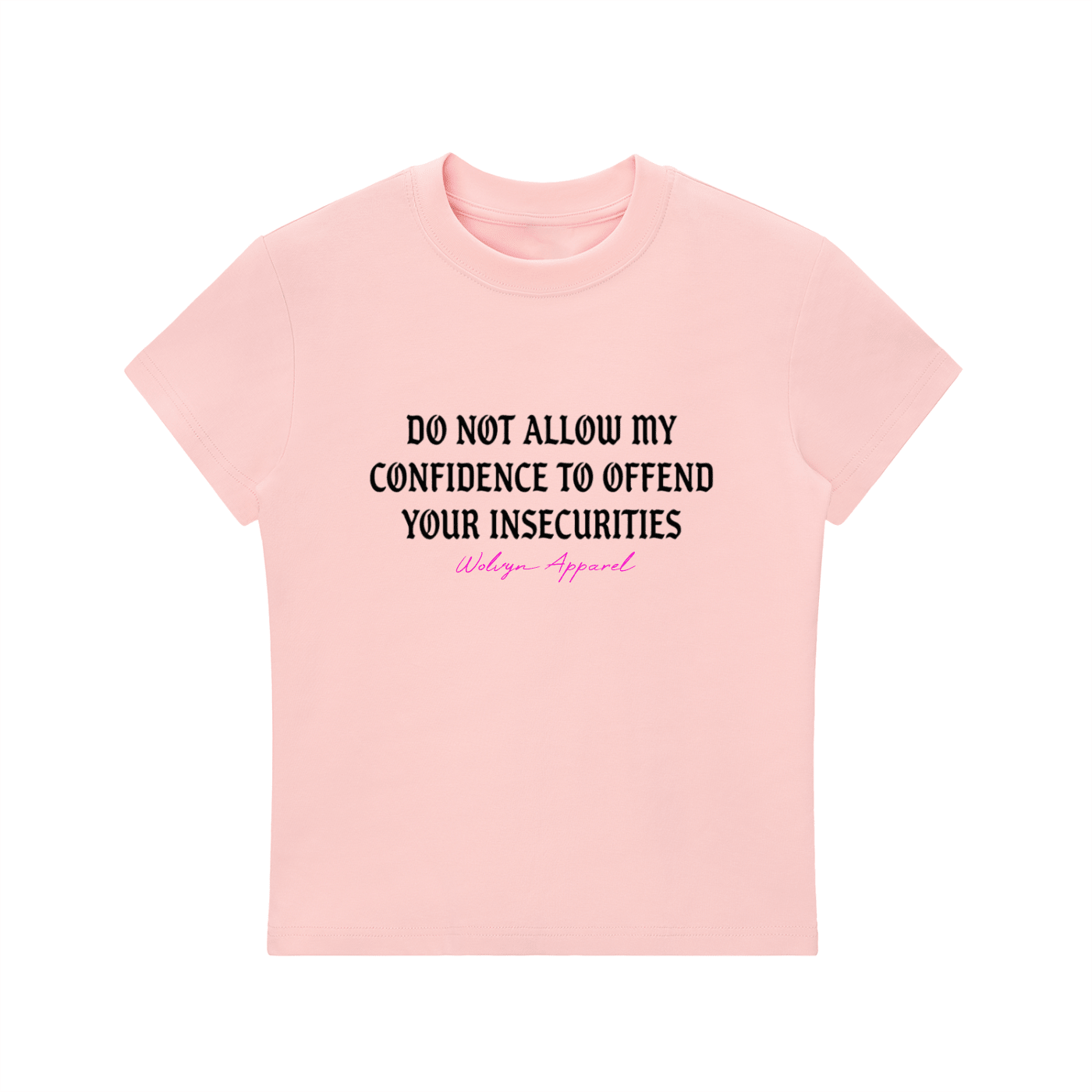 Wolvyn Apparel "Confidence" Essential Bodycon Crewneck T-Shirt - Wolvyn Apparel