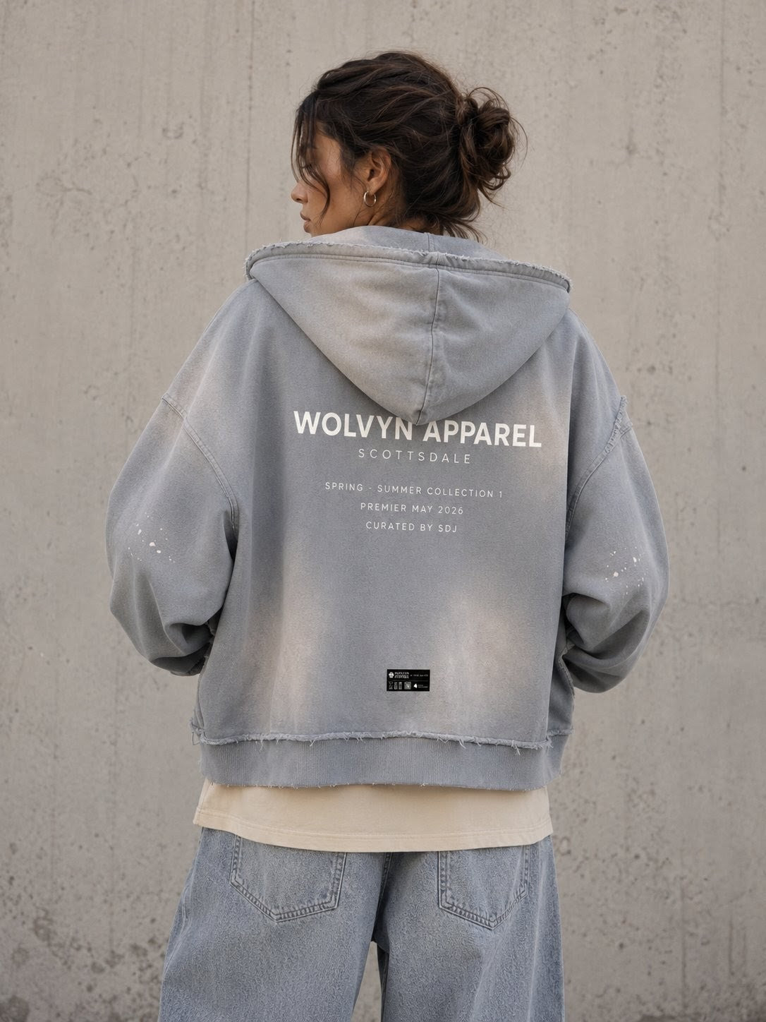 Wolvyn Apparel "Curated" Sun Fade Frayed Raw Edge Fleece Zip Hoodie - Wolvyn Apparel