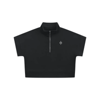 Wolvyn Apparel Dark Tone Women's Quarter Zip Crop Sweatshirt - Wolvyn Apparel