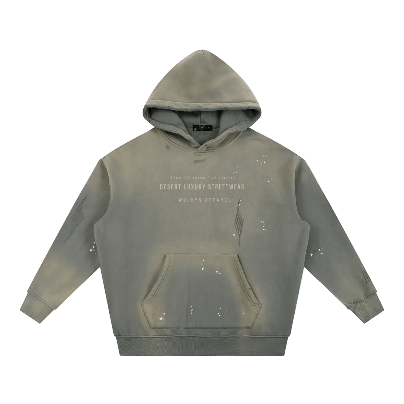 Wolvyn Apparel ‘DLS’ Vintage Washed Frayed Fleece Hoodie - Wolvyn Apparel