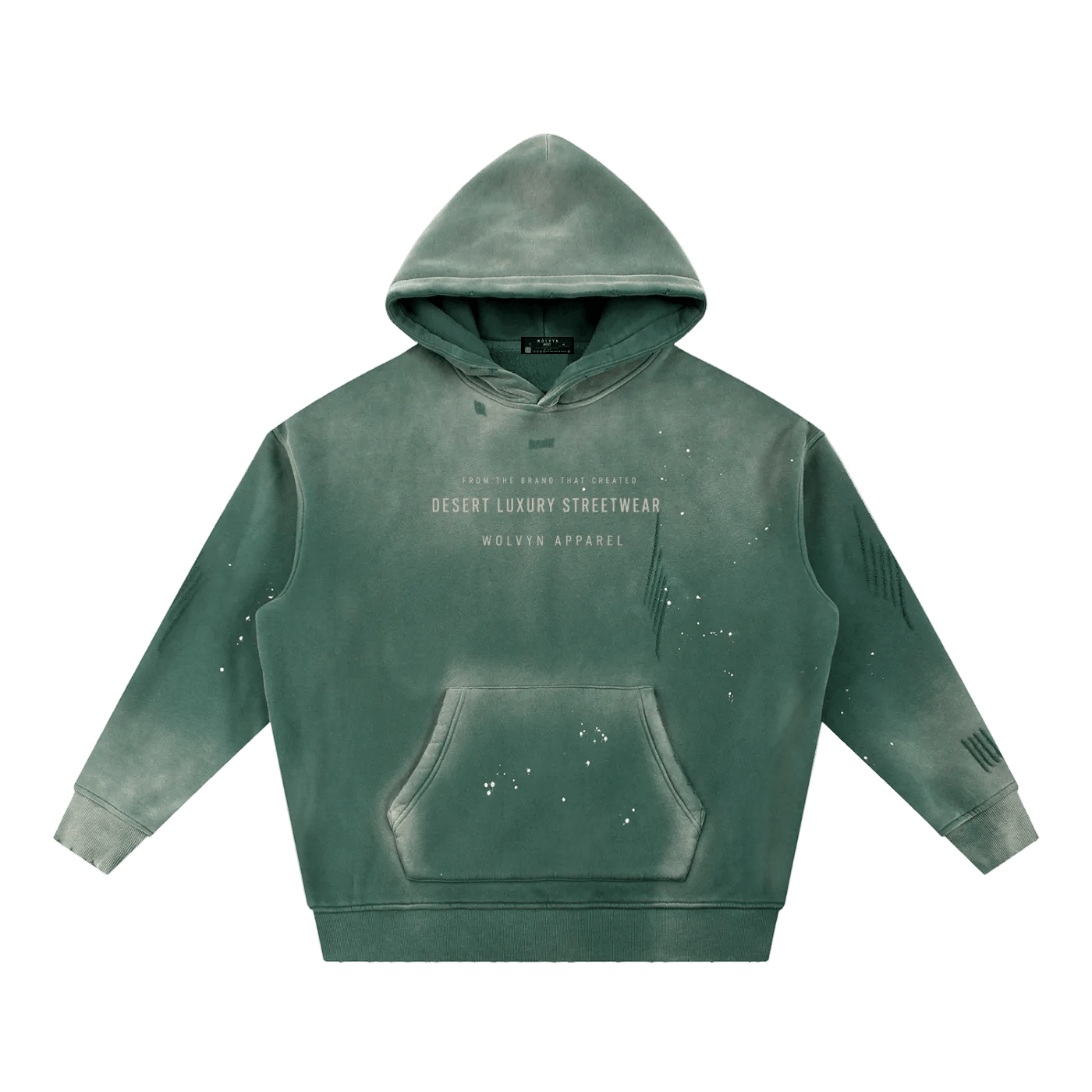 Wolvyn Apparel ‘DLS’ Vintage Washed Frayed Fleece Hoodie - Wolvyn Apparel